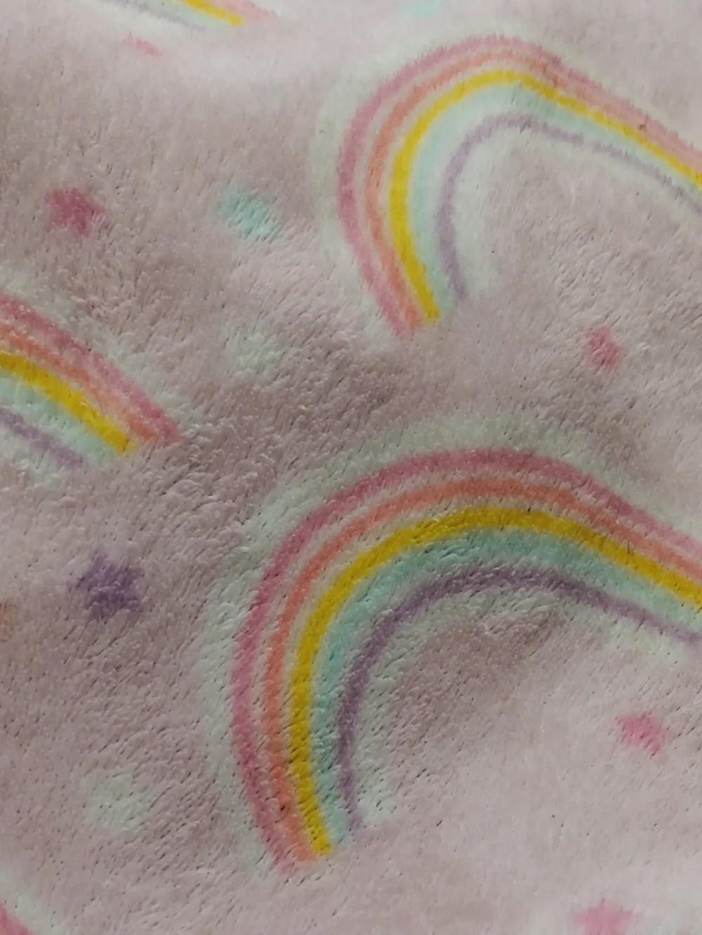 Pink Rainbow Print Plush Throw Blanket